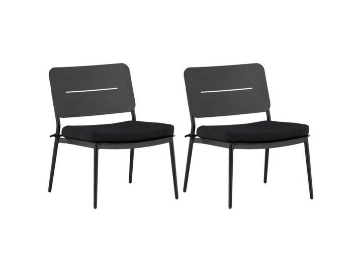 Gardenson Loungesessel, Schwarz, Metall, Füllung: Schaumstoff, rund, 55x73x59 cm, Bezug abnehmbar, Loungemöbel, Loungesessel