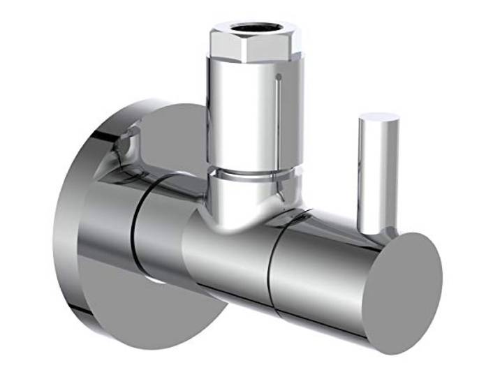 Kirchhoff Design Universal hoekventiel met snelsluiting, hoekregelventiel voor koud- en warmwaterleidingen, 98166110, chroom