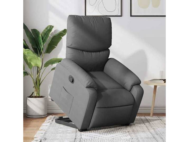 NOUVEAU Fauteuil inclinable 100 % polyester - 1 personne - dossier réglable - Gris foncé Tissu - 75x99x99 cm“997548”