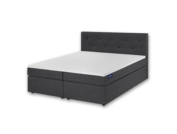 Traumnacht Boxspringbett, mit 7-Zonen Tonnentaschenfederkernmatratzen (H2) und Komfortschaumtopper, leichter Aufbau, produziert nach deutschem Qualitätsstandard, 140 x 200 cm in grau