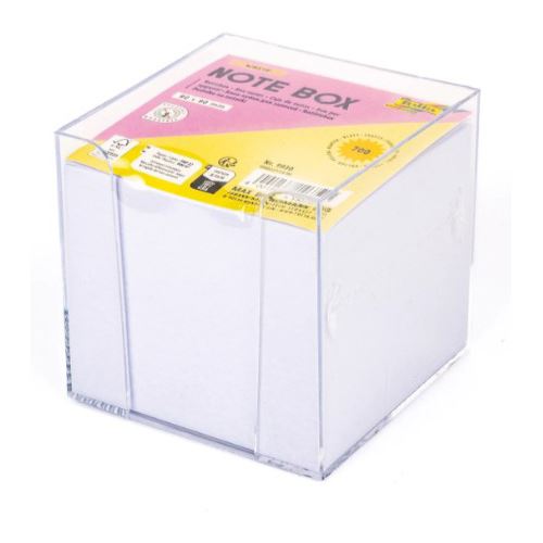 folia Zettelbox WHITE transparent inkl. 700 Notizzettel weiß, 1 St.