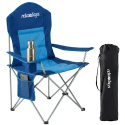 Relaxdays Faltbarer Camping Stuhl Blau,Silber