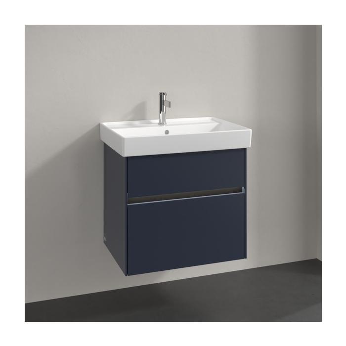 Villeroy und Boch Collaro Waschtischunterschrank C009B0VQ 60,4x54,6x44,4cm, Waschbecken mittig, LED-Beleuchtung, marine blue