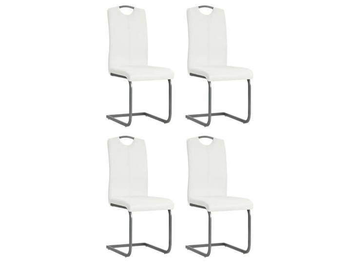 4x Chaise de Salle à Manger Cantilever Blanc Cuisine Dîner Repas Maison 246196