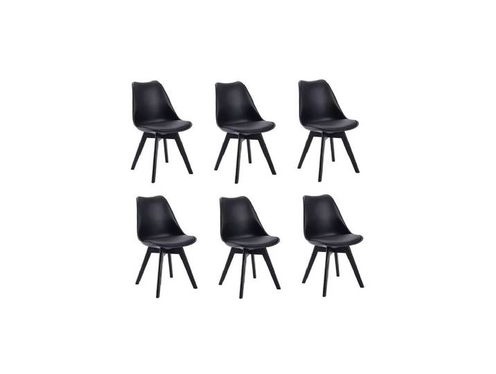 Vente-unique - Stuhl 6erSet JODY Polypropylen mit en Füßen, One Size, Schwarz