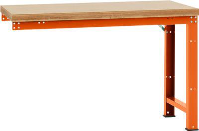 Manuflex Anbauwerkbank Profi Standard, Tischplatte Multiplex, 1500 x 700 mm, rotorange