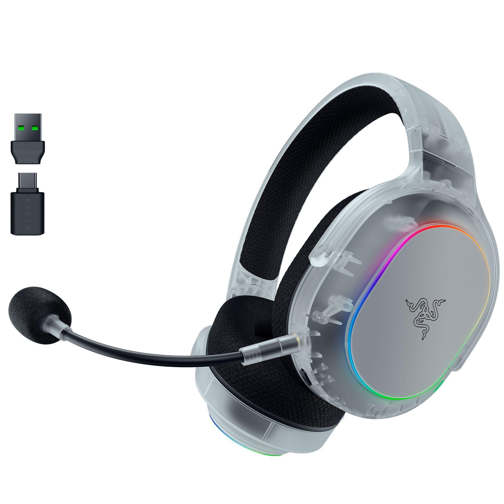 Razer Barracuda X Chroma Phantom White Edition Gaming Headset kabelgebunden / kabellos Transparent