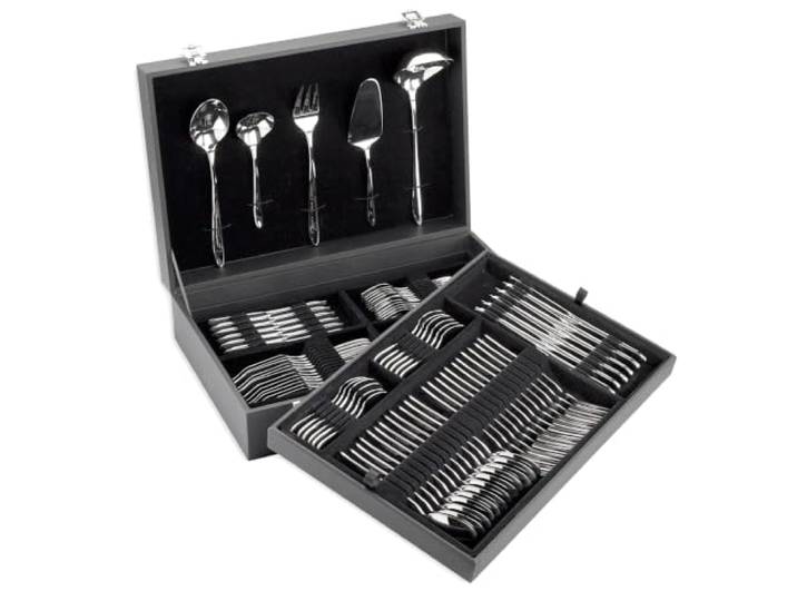 ARCOS Besteckset aus Edelstahl 113-teilig - Komplettes Besteckset mit 12 Tisch-, Lunch-, Fisch-, Kaffee- und Dessertbestecken sowie Servierteilen - Silber, Serie Berlin
