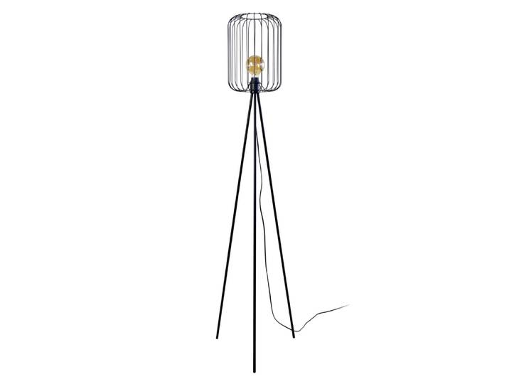 Lampadaire métal noir abat-jour filaire noir