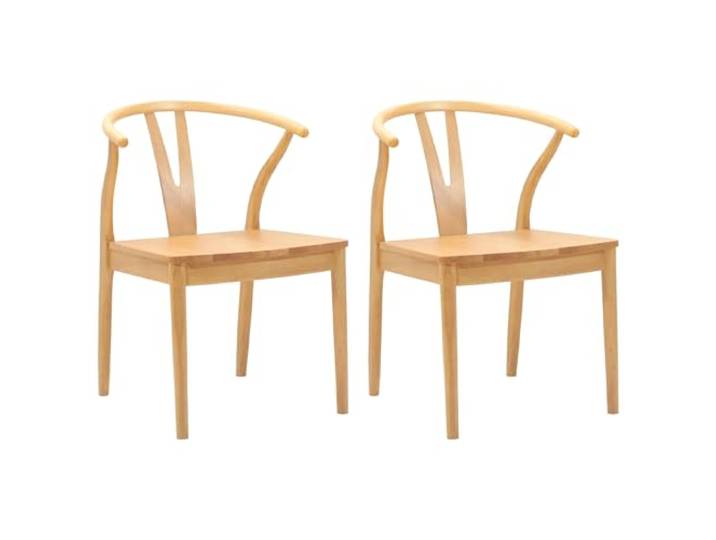 KGHERMDF Esszimmerstuhl 2er Set Natur Massives Gummiholz Vintage Design, Gepolsterter Sitz, Stabil, Vielseitig, Pflegeleicht