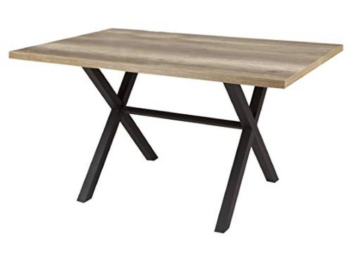 Hela Tische, Esstisch Küchentisch Bonny, Dekor Wildeiche, Melaminbeschichtung, Metall-X-Gestell Anthrazit, 140x90x75cm