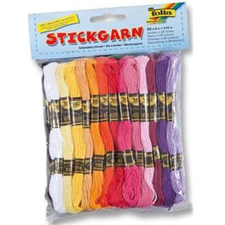 Folia Stickgarn, 52 Docken 8 m, farbig sortiert