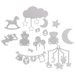 buttinette Stanzschablonen-Set "Baby", 1–10,5 cm, 13-teilig