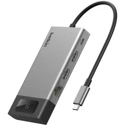 Belkin CONNECT 8-IN-1 UCB-C HUB (USB-C, 8 Ports), Dockingstation + USB Hub, Grau, Silber