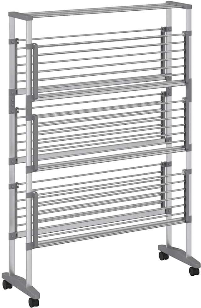 vidaXL Séchoir à linge avec roues 89x64x129 cm aluminium