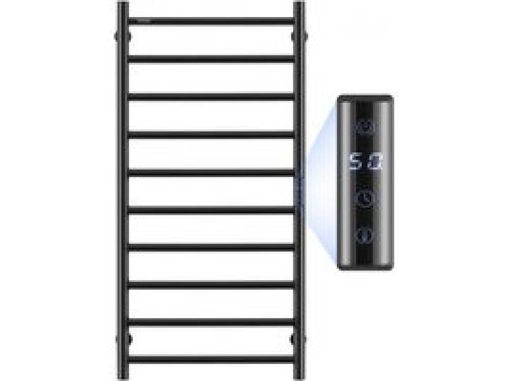VEVOR Radiateur Sèche-Serviettes Électrique 10 Barres, Porte-Serviettes Chauffant Mural, Chauffe-Serviettes à Température Réglable, Étanche IPX5, avec Minuterie et LED, pour Salle de Bain, Noir