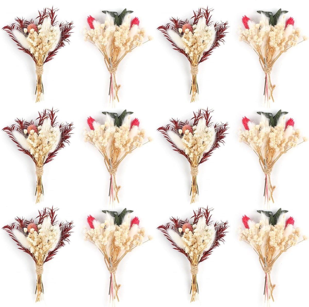 Omgoods Set van 12 Mini Gedroogde Bloemen voor Decoratie
