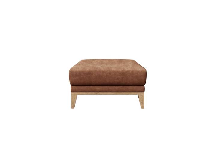 Pouf en cuir naturel cognac