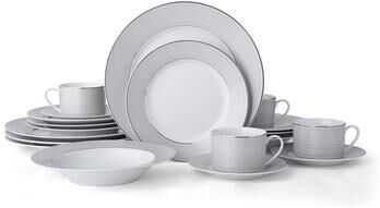 Mikasa Percy Grey 20 Piece Dinnerware Set, Service for 4