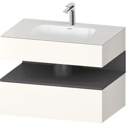 Duravit Collection One Einbauwaschtisch mit Konsolenwaschtischunterbau, 800x550x600mm, Nische Graphit matt, QA4785049840000, Farbe: Weiß Supermatt