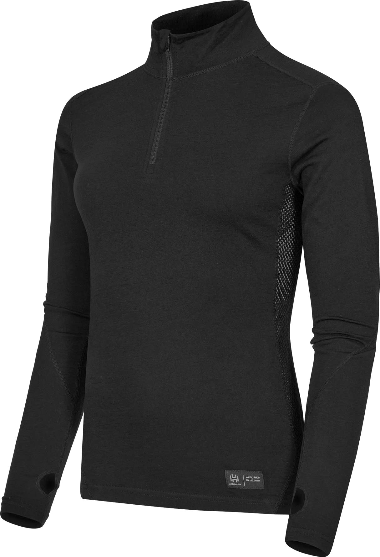 Hellner Women's Wool Tech Base Layer Long Sleeve Black Beauty S