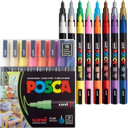 POSCA PC-3M Gemischte Farben 16 Stück(e)