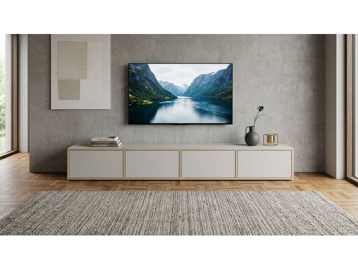 Schlichtes Lowboard nach Maß Premium Dekore Weiß Multiplex Kante