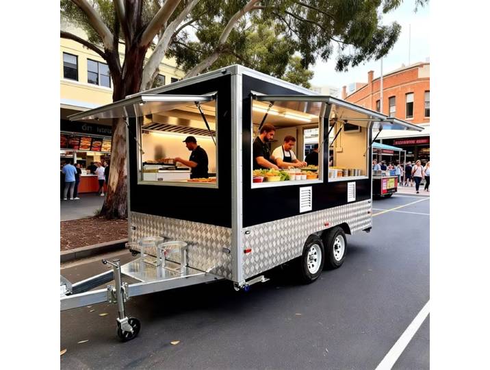 Remorque alimentaire commerciale, unité de restauration mobile, camion de cuisine extérieur, chariot à snacks portable, kiosque de restauration rapide, remorque à café, vendeur ambulant