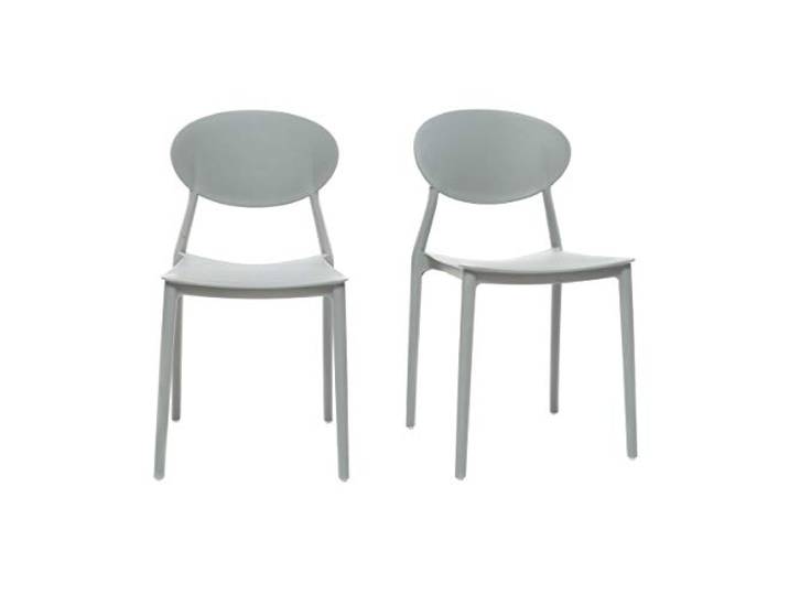 Miliboo 2 Design-Stühle Grau Polypropylen Anna