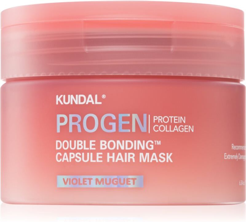 KUNDAL Progen Double Bonding Capsule Hair Mask masque rénovateur pour cheveux abîmés avec parfums Violet Muguet 180 g