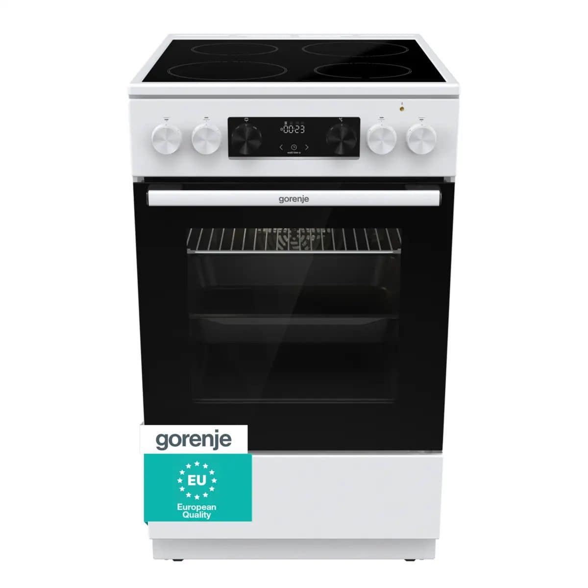 Gorenje GEC5C41WG Freistehender Herd Elektro groß AquaClean AutoClean mit Glaskeramikkochfeld Kochfeld 740578