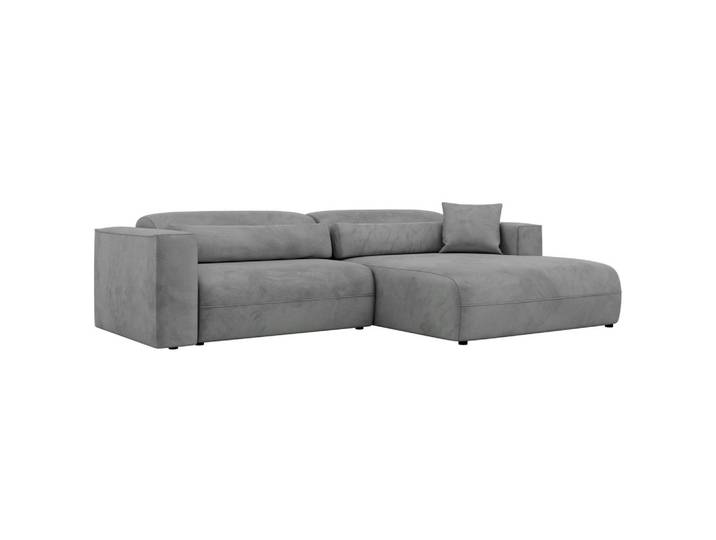 ECKSOFA PAZURRO L - Hellgrau Velvet - Rechts Seite