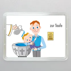 Goldbarren 1g "Zur Taufe/Alles Gute" (Flip)
