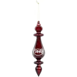 Chic Antique Ornament aus Glas mit Glitzer, H17/Ø 4,5 cm, cherry