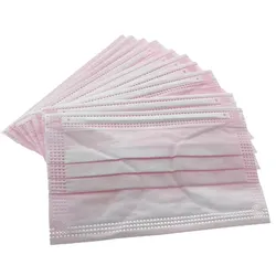 10 x rosa "Lifemed" Kinder-Mundschutz 3-lagig 9,5 cm x 14,5 cm mit Nasenbügel