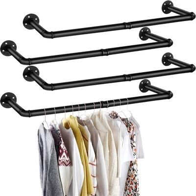 No "4 Pcs Industrial Pipe Clothes Rack Set 38.4 Inches Clothing Rack Wall - 38.4""L x 10.4""W x3.1H"