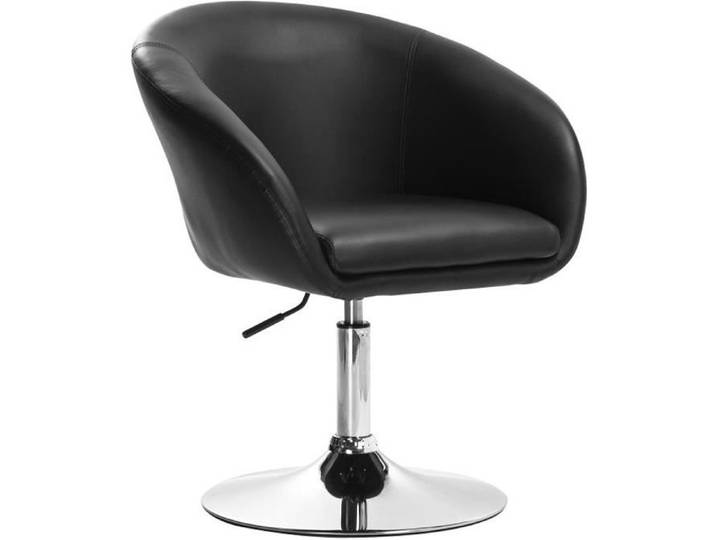 WOLTU Tabouret de bar en similicuir Fauteuil de bar tabouret rotatif hauteur réglable Noir