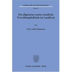 Baumann:Die allgemeine untere staatlich, Fachbücher von Fritz-Achim Baumann