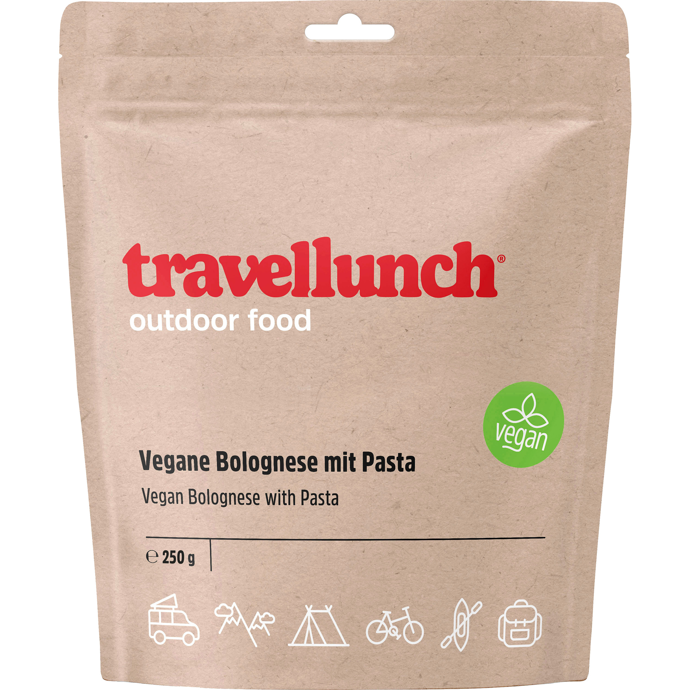 Travellunch Vegane Pasta Bolognese Trekkingnahrung Größe 125G