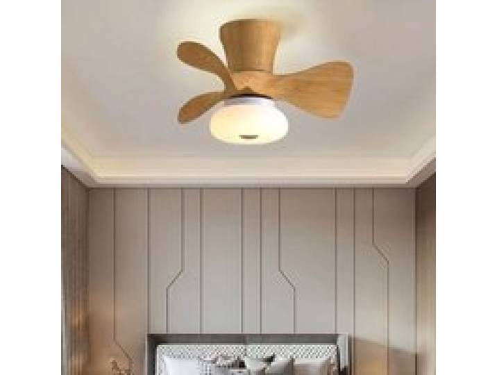 Ventilateur Plafonnier Extra Plat avec Éclairage LED pour Intérieur et Extérieur-Bois