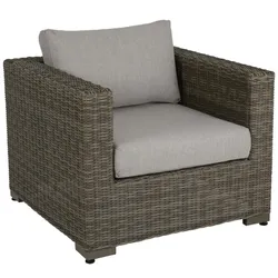 Gartensessel Ninja mit Kissen aus Kunst-Rattan, klassisch, natur beige, Outdoor geeignet
