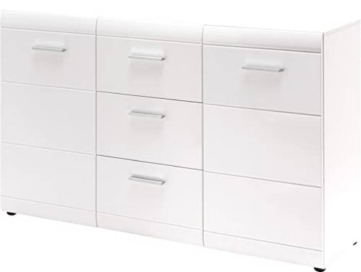 möbelando Sideboard >M-402< (BxHxT: 144x86x40 cm) in Weiss - 144x86x40cm (BxHxT)