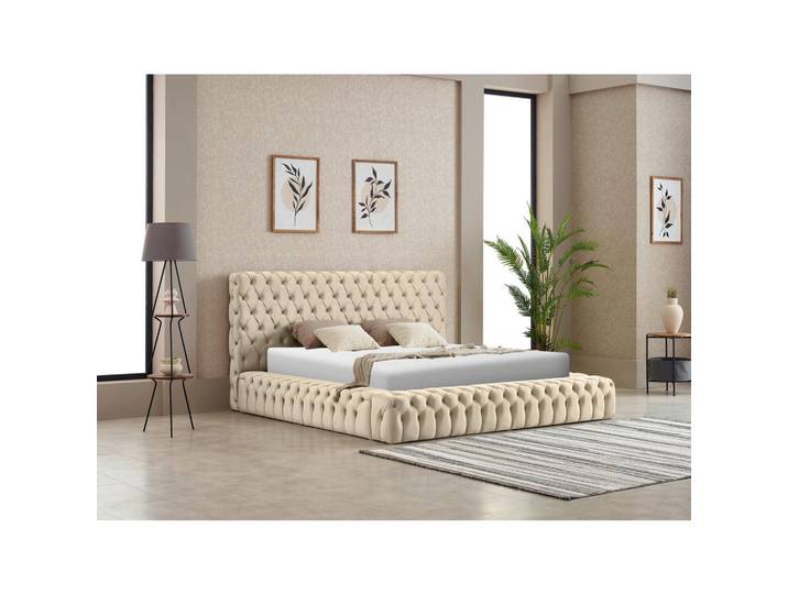 Livetastic Polsterbett, Natur, Metall, 180x200 cm, Fsc, Bettkasten, Lattenrost, gepolstertes Kopfteil, Schlafzimmer, Betten, Polsterbetten