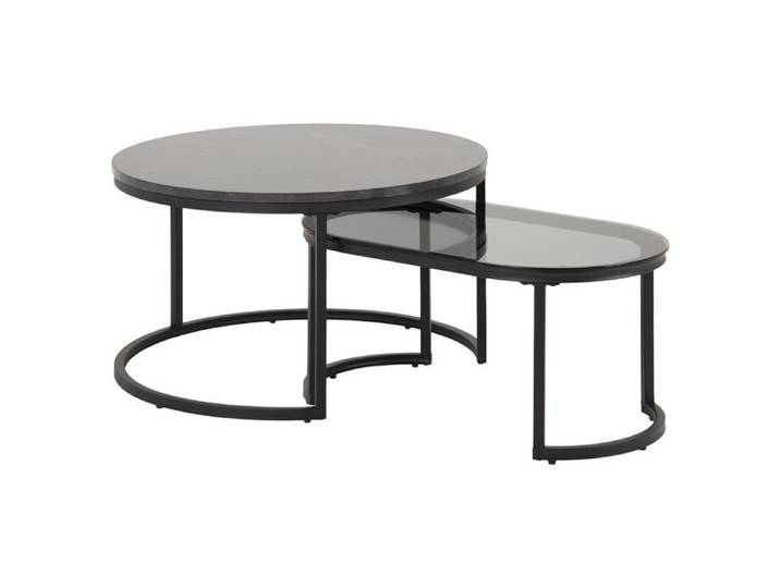 Table Basse - Smuk - Rowan - Marbre Noir - Métal - Design Contemporain
