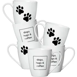 KAFFEEBECHER Mika Dog weiß 360 ml 6er Set