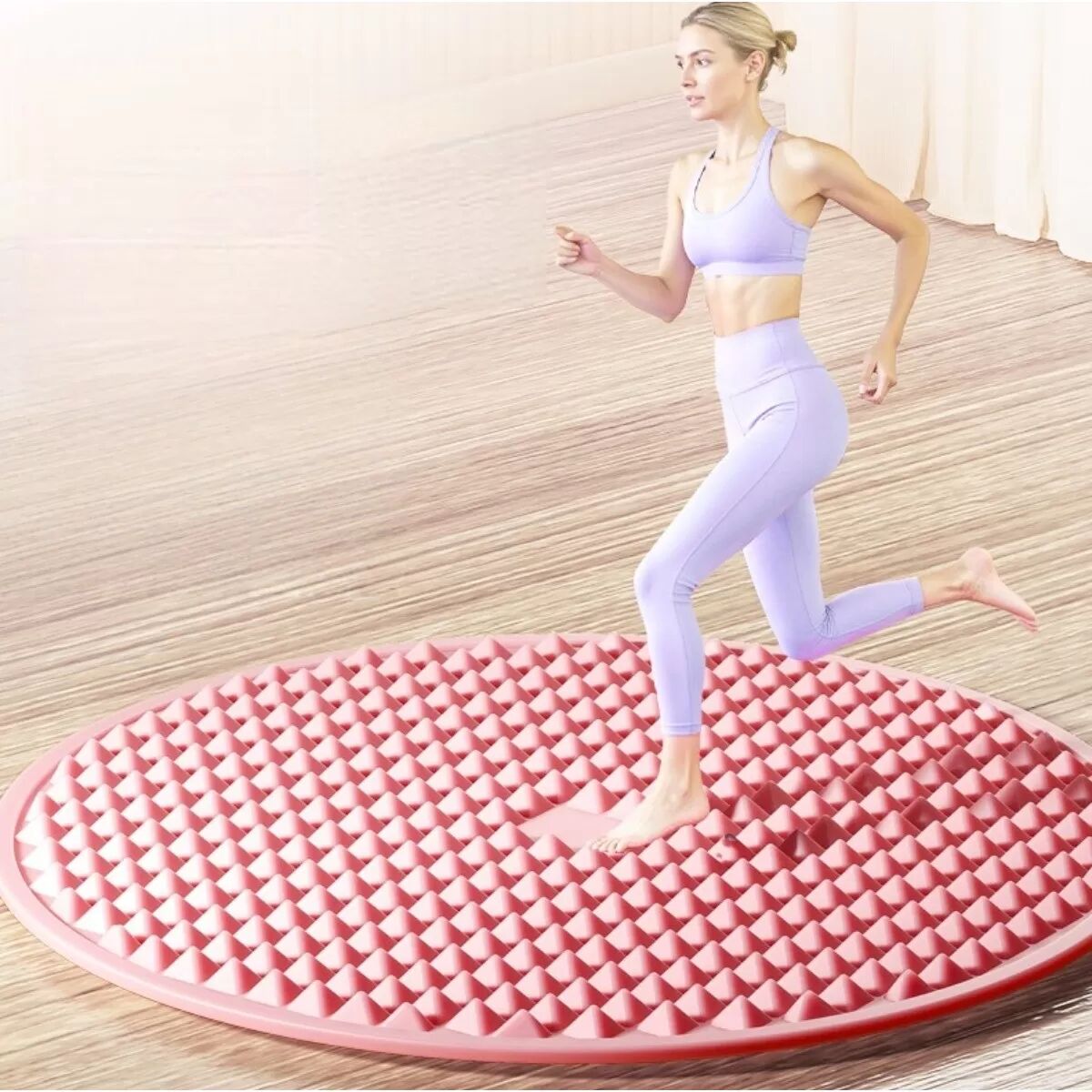 INF Verdickte Massage-Fußmatte 45cm - Akupressur-Fußpad zur Schmerzlinderung Rosa