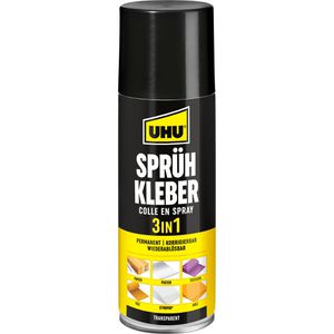 UHU Sprühkleber 48900, 3 IN 1, 200ml, permanent, ablösbar, transparent