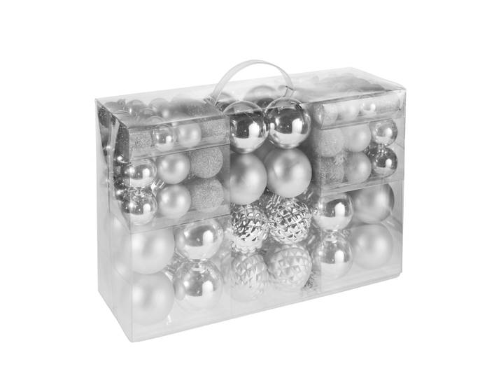 Weihnachtskugel Set 100-teilig silber