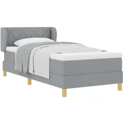 vidaXL, Boxspringbett, Boxspringbett Mit Matratze Stoff Hellgrau (100 x 200 cm)