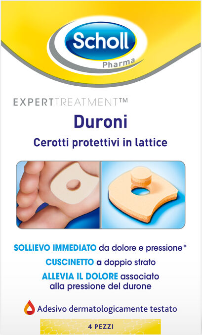 COOPER CONSUMER HEALTH IT Srl Scholl Cerotti Protettivi in Lattice per Duroni, 4 pezzi